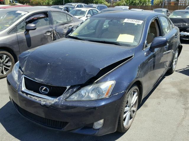 JTHBK262575026323 - 2007 LEXUS IS 250 BLUE photo 2