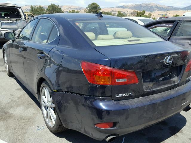 JTHBK262575026323 - 2007 LEXUS IS 250 BLUE photo 3