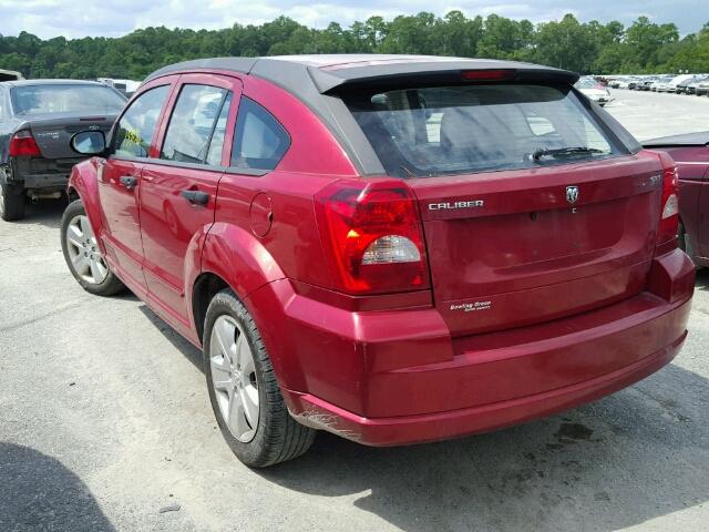 1B3HB48B07D403944 - 2007 DODGE CALIBER SX RED photo 3