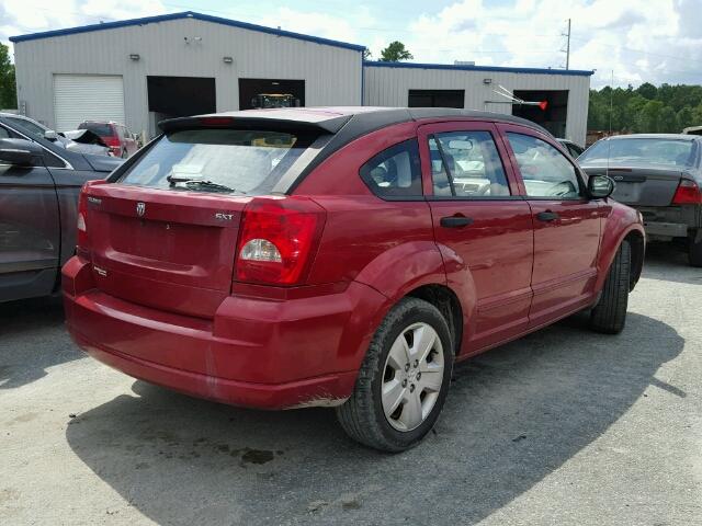 1B3HB48B07D403944 - 2007 DODGE CALIBER SX RED photo 4