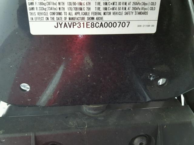 JYAVP31E8CA000707 - 2012 YAMAHA XVS1300 A RED photo 19