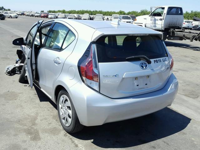 JTDKDTB32F1101338 - 2015 TOYOTA PRIUS C SILVER photo 3