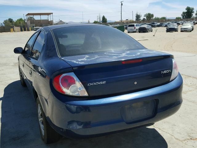 1B3ES16C62D545169 - 2002 DODGE NEON S BLUE photo 3