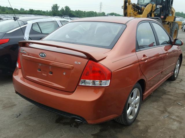 KNAFE221195027086 - 2009 KIA SPECTRA EX ORANGE photo 4