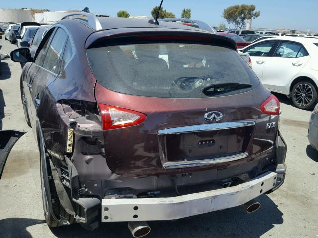 JN1AJ0HR7BM850615 - 2011 INFINITI EX35 BASE BURGUNDY photo 3