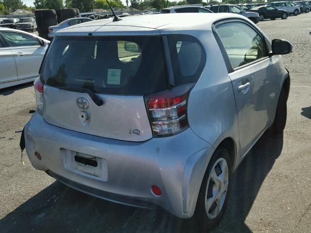 JTNJJXB03DJ022366 - 2013 TOYOTA SCION IQ SILVER photo 4