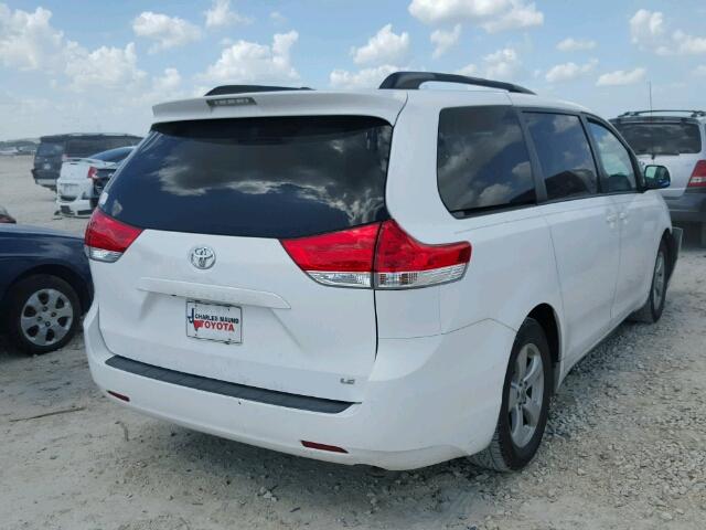 5TDKK3DC7BS167531 - 2011 TOYOTA SIENNA LE WHITE photo 4