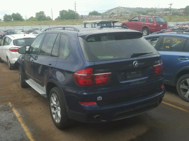 5UXZV4C52BL406319 - 2011 BMW X5 XDRIVE3 BLUE photo 3