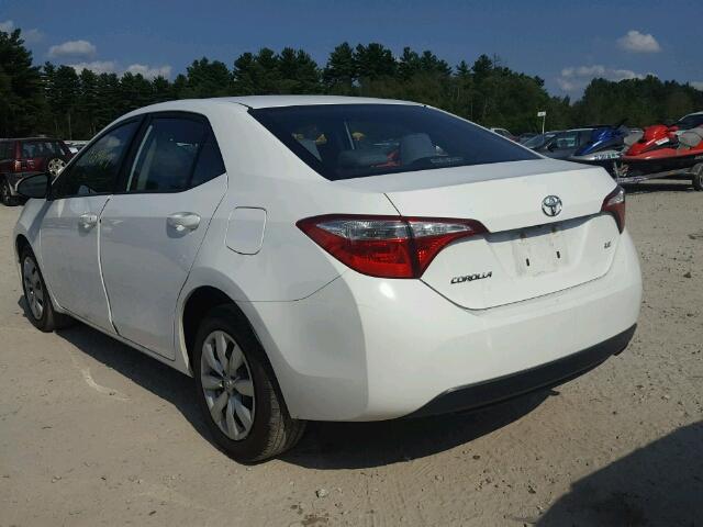 2T1BURHE5EC221091 - 2014 TOYOTA COROLLA L WHITE photo 3