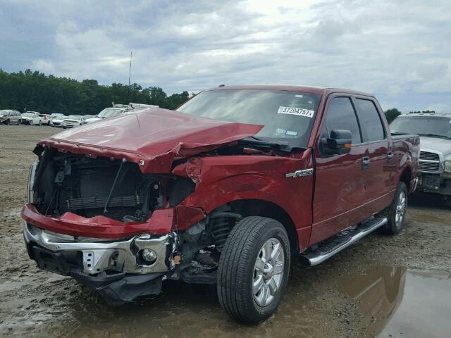 1FTFW1CF1EKF91160 - 2014 FORD F150 SUPER MAROON photo 2