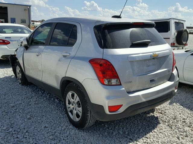 KL7CJKSB7HB100839 - 2017 CHEVROLET TRAX LS SILVER photo 3