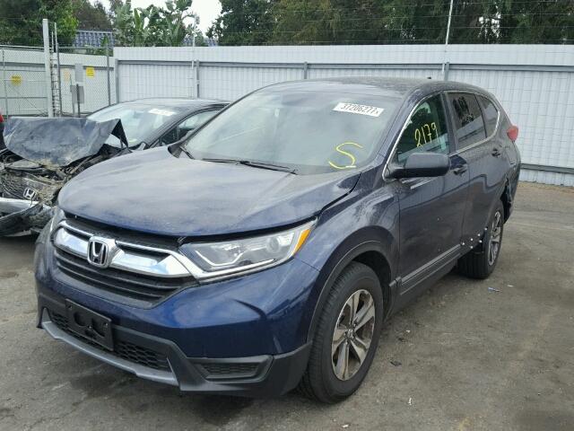 7FARW5H37HE000466 - 2017 HONDA CR-V LX BLUE photo 2