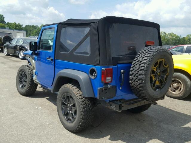 1C4AJWAG1GL119104 - 2016 JEEP WRANGLER S BLUE photo 3