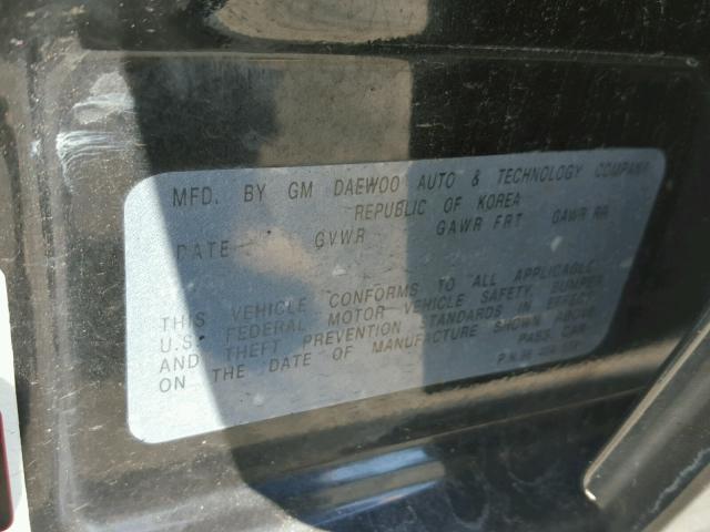 KL1TD52605B503577 - 2005 CHEVROLET AVEO BASE Czarny zdjęcie 10