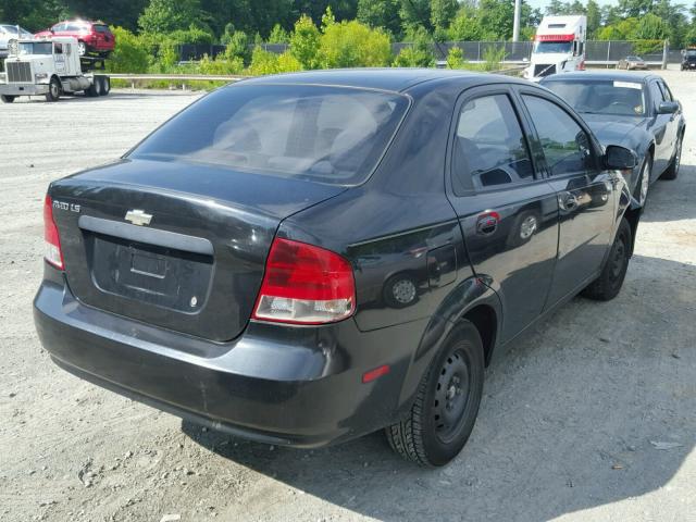 KL1TD52605B503577 - 2005 CHEVROLET AVEO BASE Czarny zdjęcie 4
