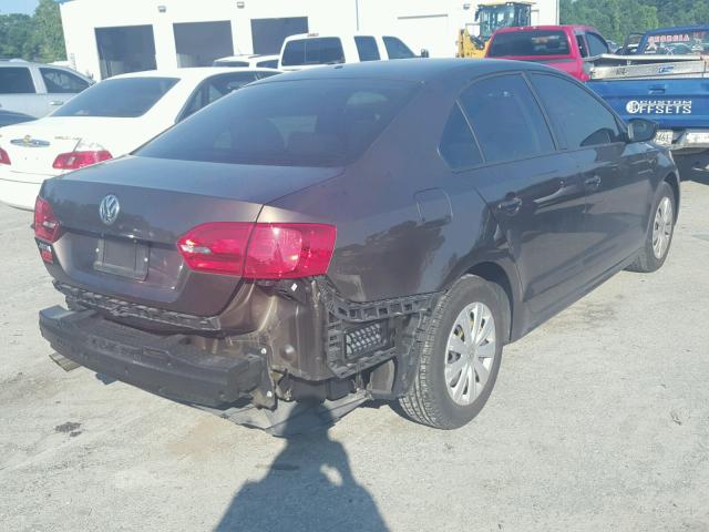 3VW2K7AJ1CM468191 - 2012 VOLKSWAGEN JETTA BASE 棕色 照片 4