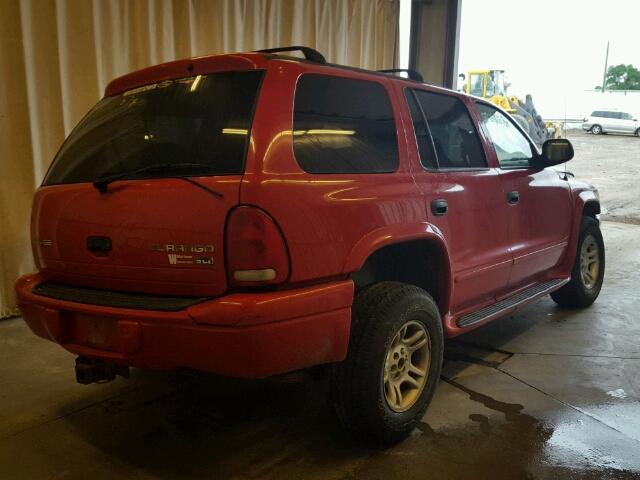 1D4HS58NX3F574152 - 2003 DODGE DURANGO SL RED photo 4