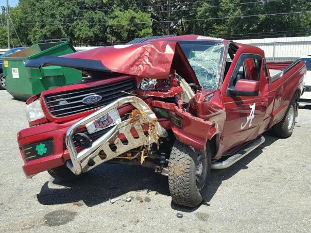 1FTYR14U77PA64193 - 2007 FORD RANGER MAROON photo 2