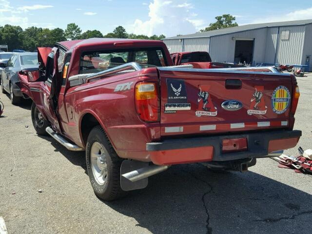 1FTYR14U77PA64193 - 2007 FORD RANGER MAROON photo 3