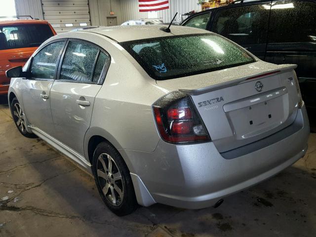 3N1AB6AP6CL687847 - 2012 NISSAN SENTRA 2.0 SILVER photo 3