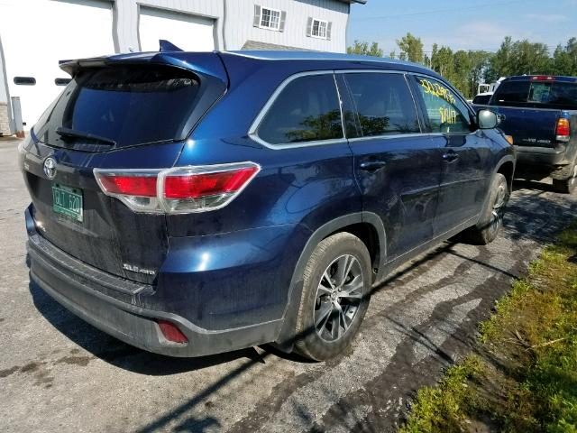 5TDJKRFH1GS248054 - 2016 TOYOTA HIGHLANDER BLUE photo 4