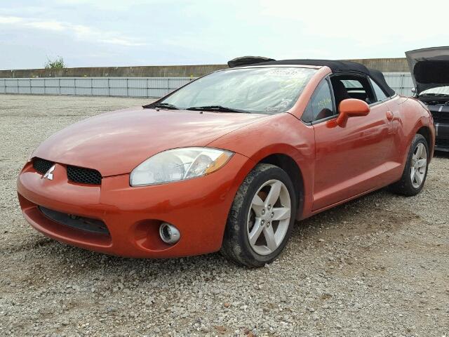 4A3AL25F08E026310 - 2008 MITSUBISHI ECLIPSE SP ORANGE photo 2