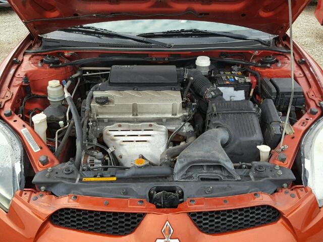 4A3AL25F08E026310 - 2008 MITSUBISHI ECLIPSE SP ORANGE photo 7