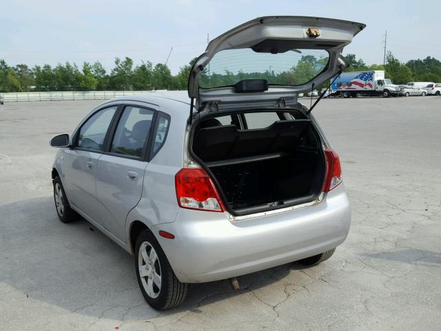 KL1TD66677B728792 - 2007 CHEVROLET AVEO BASE Күміс фото 3