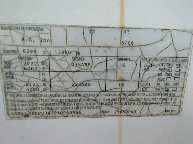 4EZFS34221S060556 - 2001 RVIS CAMPER WHITE photo 10