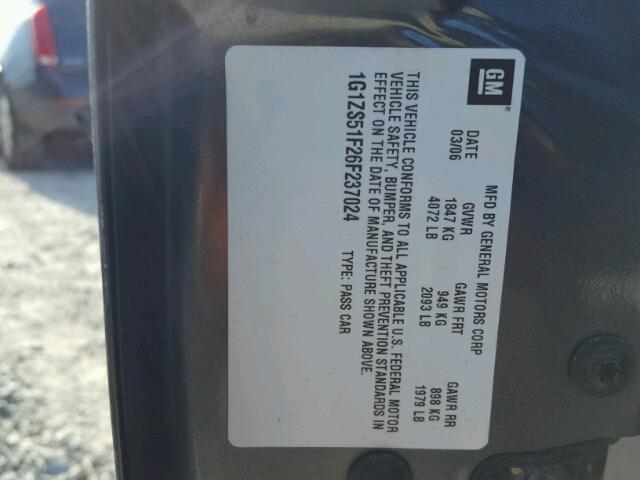 1G1ZS51F26F237024 - 2006 CHEVROLET MALIBU LS GREEN photo 10