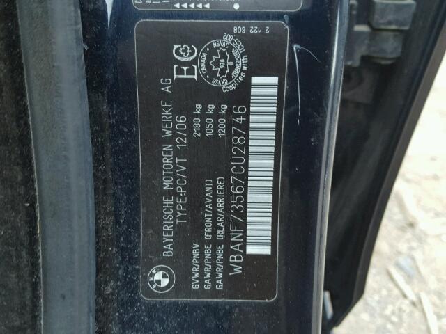 WBANF73567CU28746 - 2007 BMW 530 XI Синий фото 10