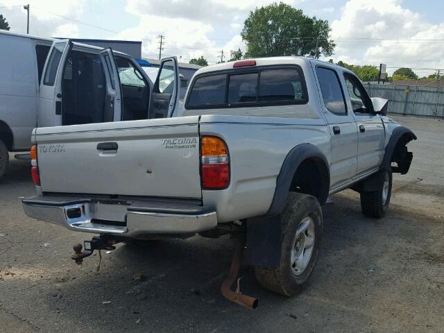 5TEGN92N54Z417794 - 2004 TOYOTA TACOMA DOU SILVER photo 4