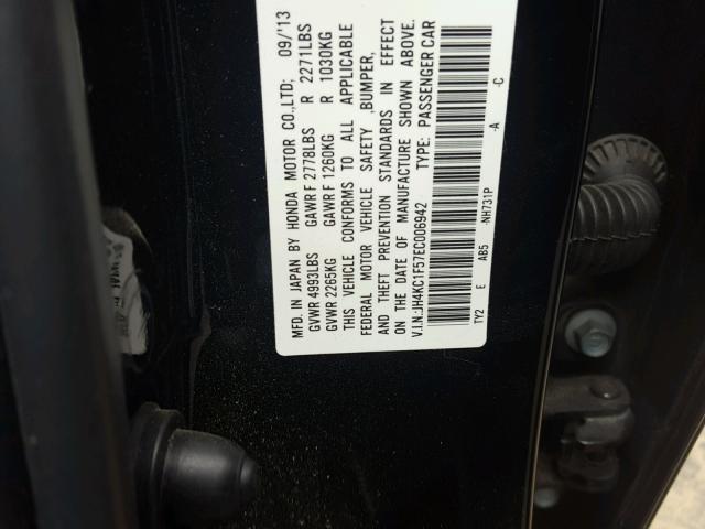 JH4KC1F57EC006942 - 2014 ACURA RLX TECH BLACK photo 10