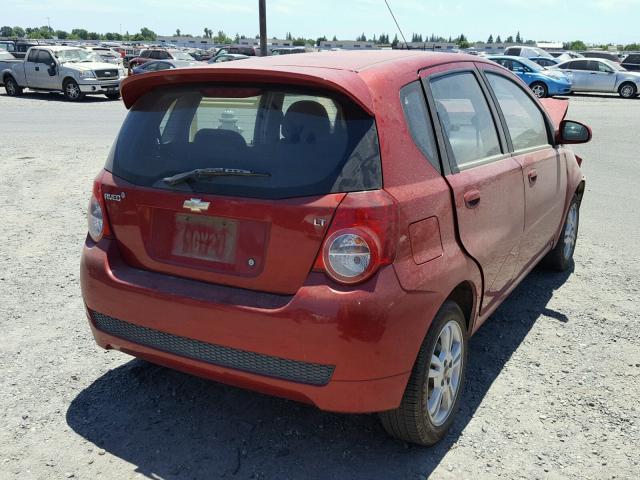 KL1TD6DE8BB240566 - 2011 CHEVROLET AVEO LS RED photo 4