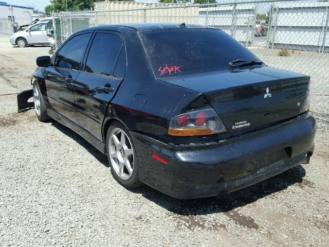 JA3AH86D65U047148 - 2005 MITSUBISHI LANCER BLACK photo 3