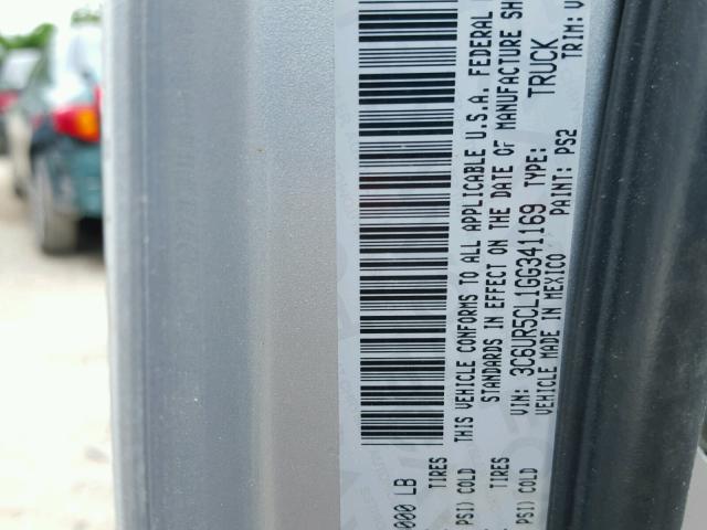 3C6UR5CL1GG341169 - 2016 RAM 2500 ST SILVER photo 10