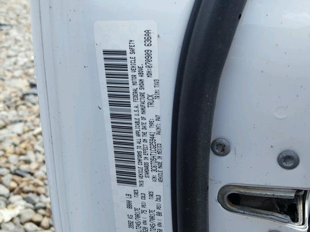 3C6TD5HT1CG259441 - 2012 DODGE RAM 2500 S WHITE photo 10