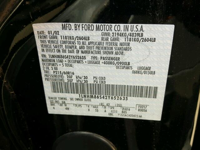 1LNHM86S42Y652635 - 2002 LINCOLN LS Qara foto 10