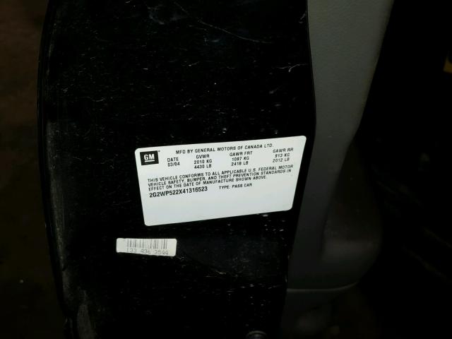 2G2WP522X41316523 - 2004 PONTIAC GRAND PRIX შავი ფოტო 10