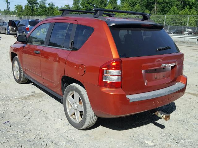 1J8FT47W38D570994 - 2008 JEEP COMPASS SP ORANGE photo 3