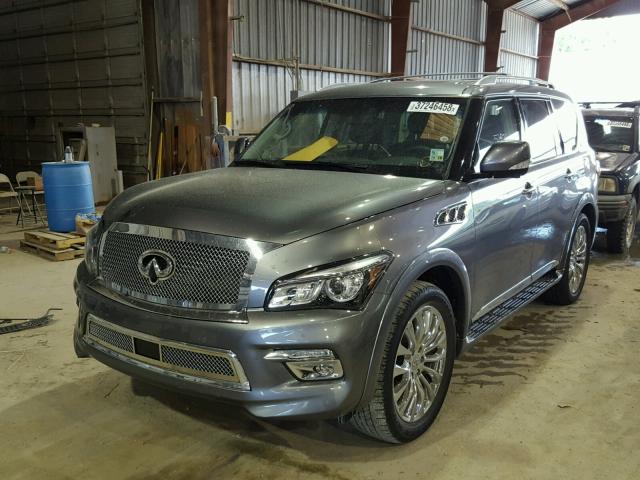 JN8AZ2NF7F9573456 - 2015 INFINITI QX80 GRAY photo 2