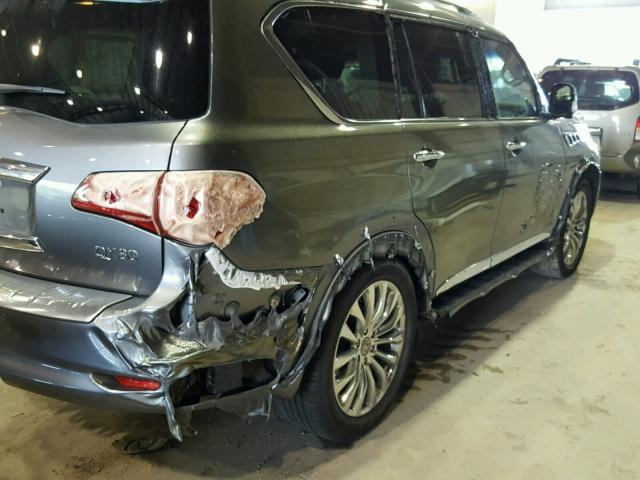 JN8AZ2NF7F9573456 - 2015 INFINITI QX80 GRAY photo 9