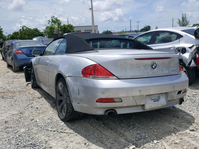 WBAEK13496CN77571 - 2006 BMW 650 I SILVER photo 3