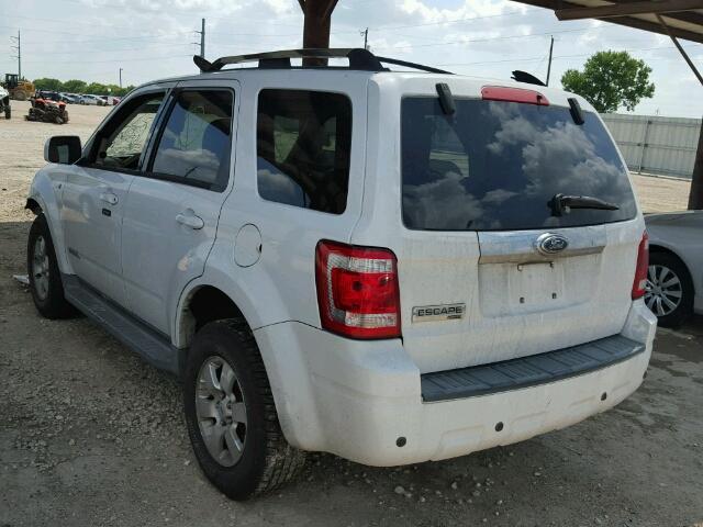 1FMCU04108KE83361 - 2008 FORD ESCAPE LIM WHITE photo 3