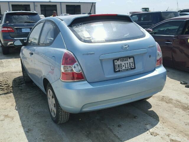 KMHCM36C47U024272 - 2007 HYUNDAI ACCENT GS BLUE photo 3