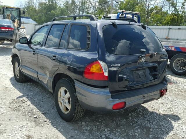 KM8SB12BX4U654778 - 2004 HYUNDAI SANTA FE BLUE photo 3