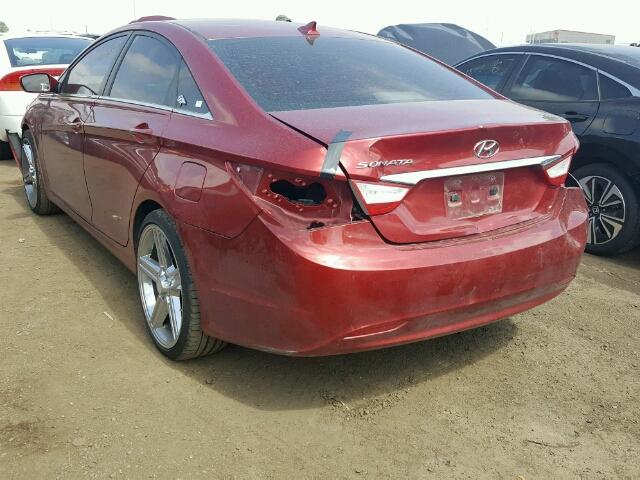 5NPEB4AC5DH687176 - 2013 HYUNDAI SONATA GLS RED photo 3