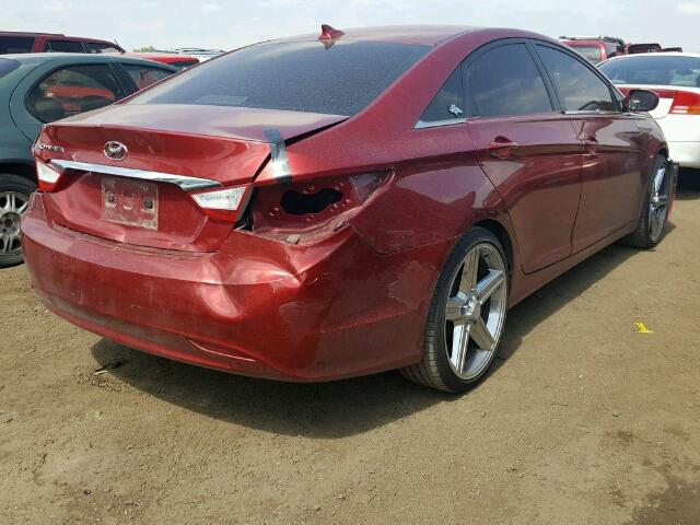 5NPEB4AC5DH687176 - 2013 HYUNDAI SONATA GLS RED photo 4