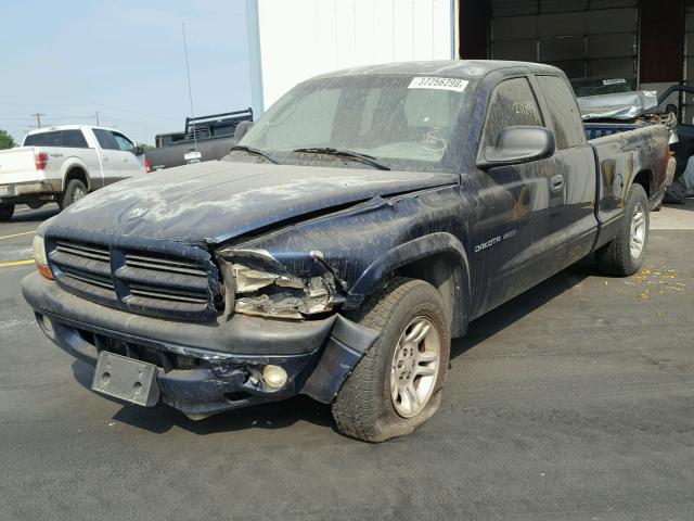 1B7GL32N62S511378 - 2002 DODGE DAKOTA SPO BLUE photo 2