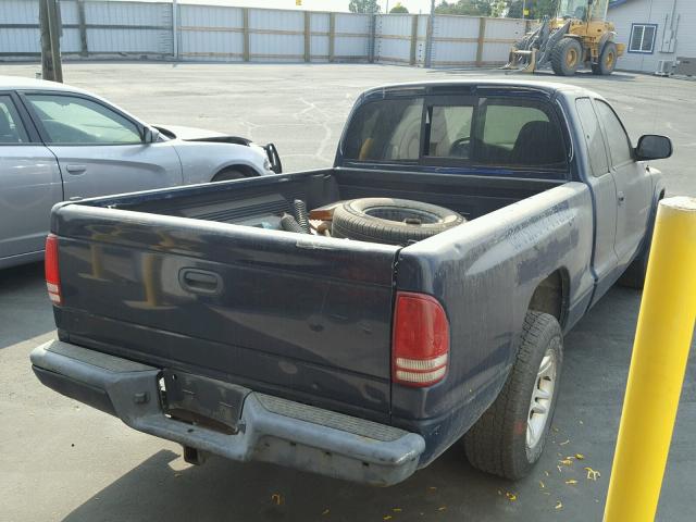 1B7GL32N62S511378 - 2002 DODGE DAKOTA SPO BLUE photo 4